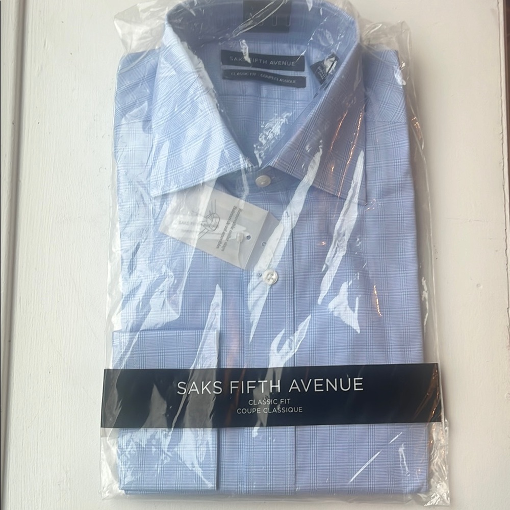 Saks Fifth Avenue Blue Men's Shirt NWT